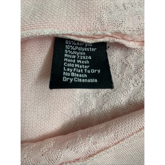 Misook Jacket Cardigan Sweater Jacket Textured 3/4 Sleeve Knit Baby Pink… - Picture 5 of 5